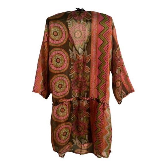 PRIYA EMBELLISHED SWIMSUIT COVER Size 40/Large adjustable waist long sleeve NWOT - Picture 2 of 11